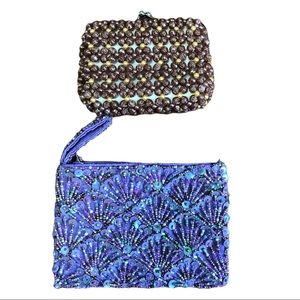 Beaded Coin Purses - purple and caramel coloured - 2 for 1 😍